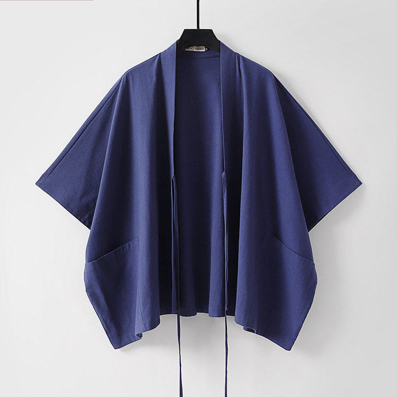 Damen Oversize Kimono-Cardigan mit Bindeband und aufgesetzten Taschen Shop Nory