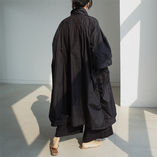 Damen Longline-Parka im leichten Windbreaker-Stil mit innenliegendem Futter, Tunnelzug und Pattentaschen Shop Nory