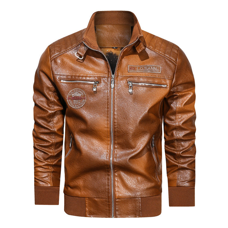 Herren Kunstleder‑Pilotenblouson im Aviator‑Look mit gesteppter Schulterpartie und Reißverschluss‑Taschen Shop Nory