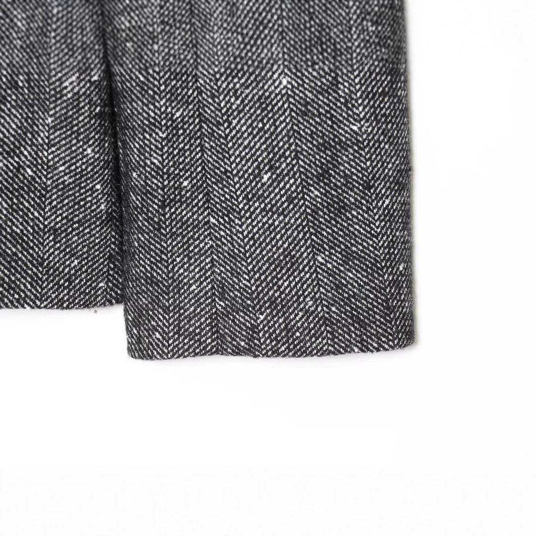 Damen Taillierter Blazer im Fischgrätmuster mit Reverskragen und Pattentaschen Shop Nory