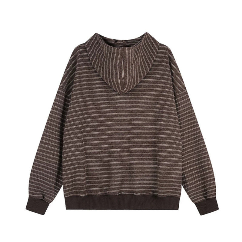 Unisex Kapuzen-Zipjacke im Oversize-Streifenlook mit Fotopatch-Applikationen Shop Nory