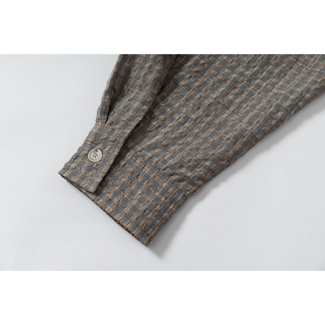 Herren Leichtes Karo-Overshirt aus Baumwollmischung mit geradem Saum und aufgesetzter Brusttasche Shop Nory