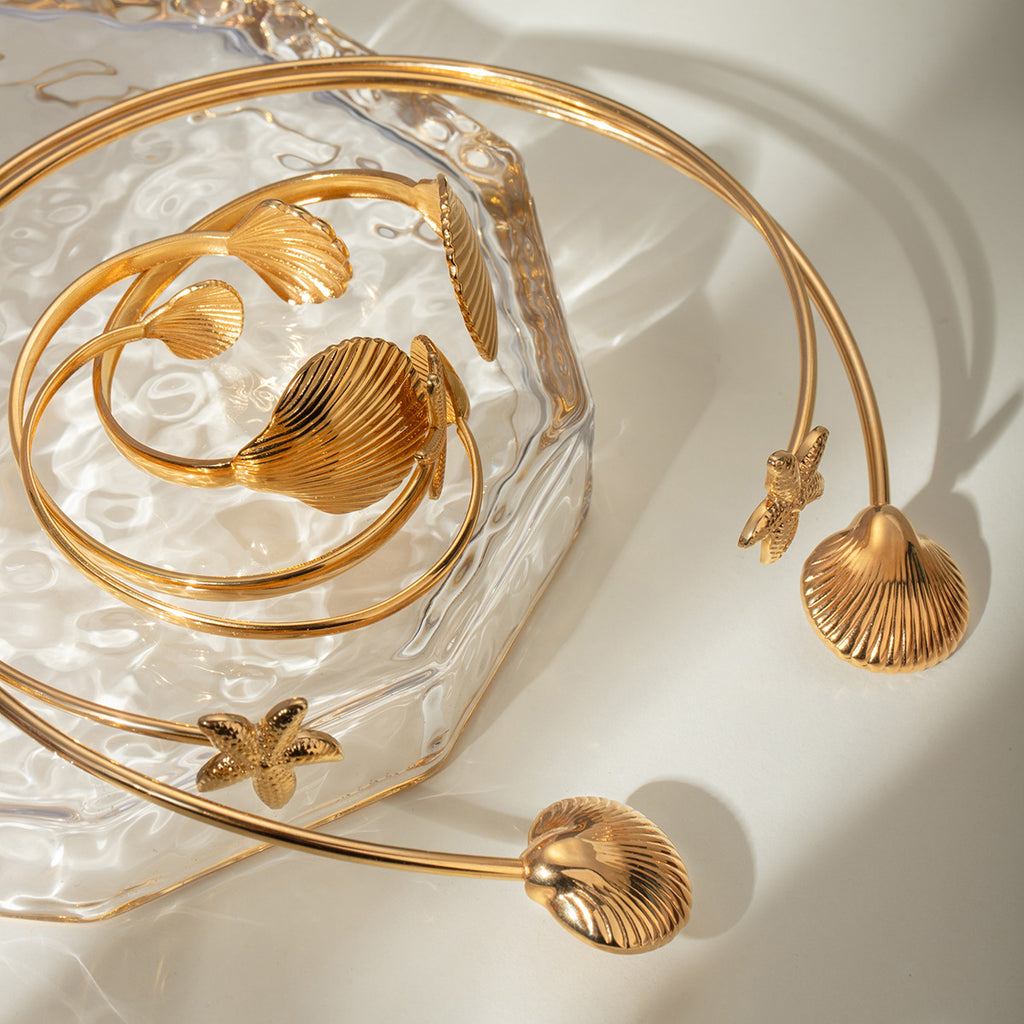 Damen Offenes Armreif mit elegantem minimalistischen Design aus hypoallergenem Edelstahl Shop Nory