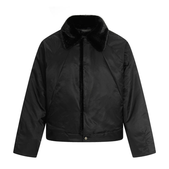 Damen Kurz geschnittener gesteppter Blouson mit Webpelzkragen Shop Nory