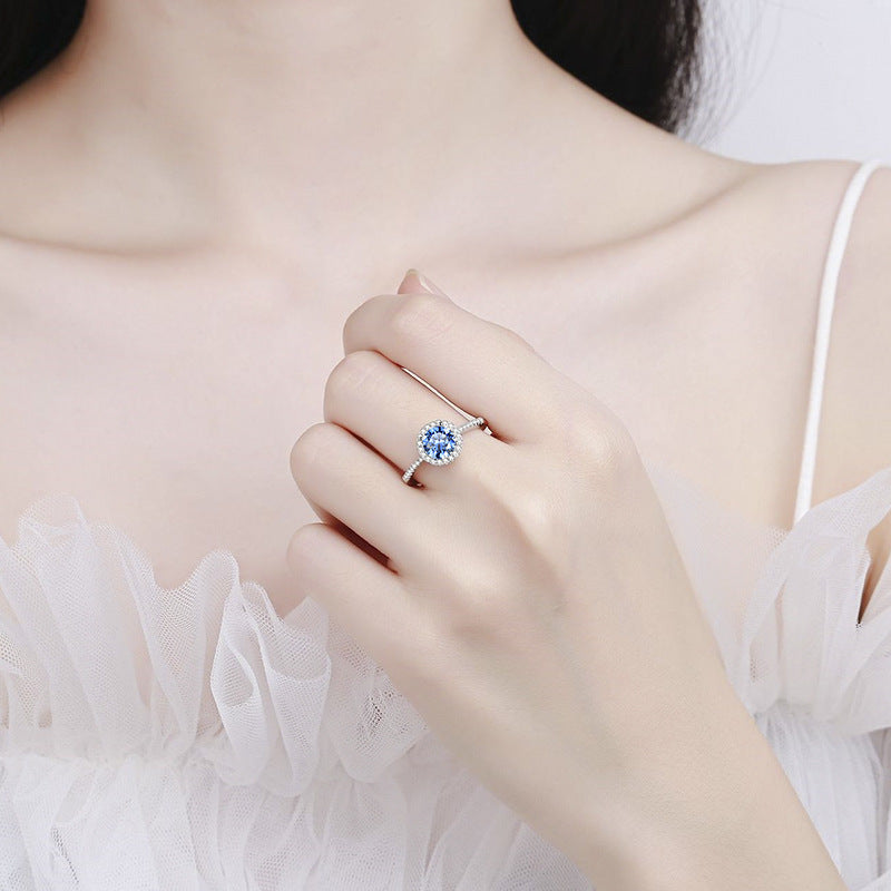 Damen Verlobungsring mit strahlendem gelbem Zirkon und funkelndem Design Shop Nory