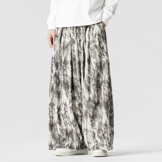 Herren Weite Cord-Loungehose mit Kellerfalten, elastischem Bund und Ballonbeinschnitt Shop Nory