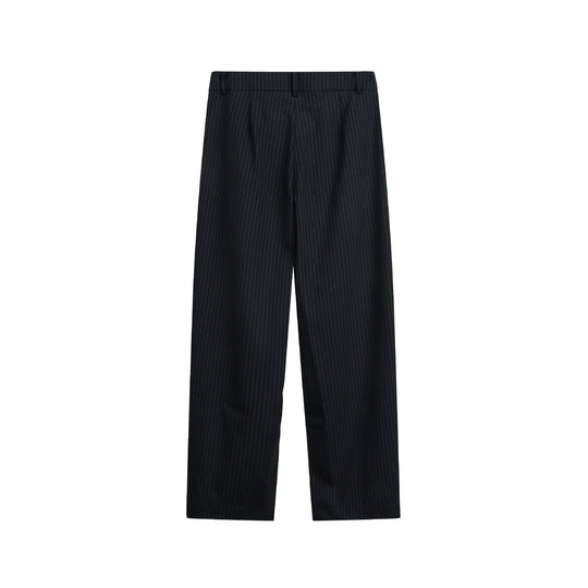 Damen Hochtaillierte weite Anzughose mit Bügelfalten, Nadelstreifen und verstellbarem Umschlag Shop Nory