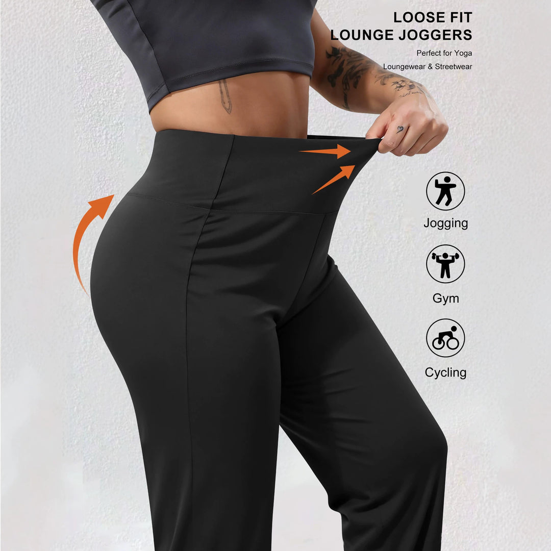 Damen Harem-Loungehose mit hoher Taille, taillierendem Schnitt und elastischen Bündchen Shopy Nory