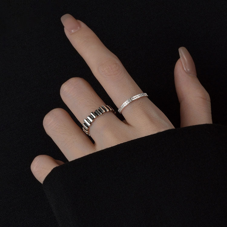 Damen Moderner Silberring mit einzigartiger Struktur Shop Nory