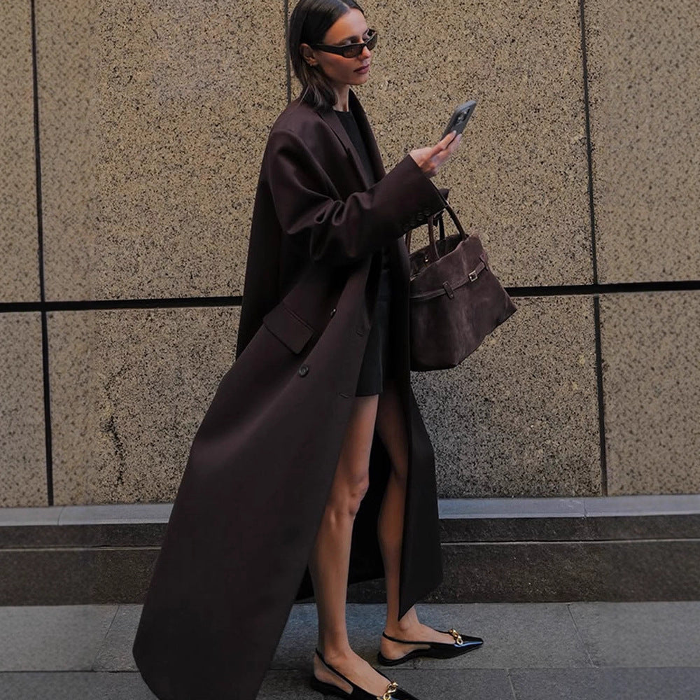 Damen Lange Oversized Jacke Shopnory