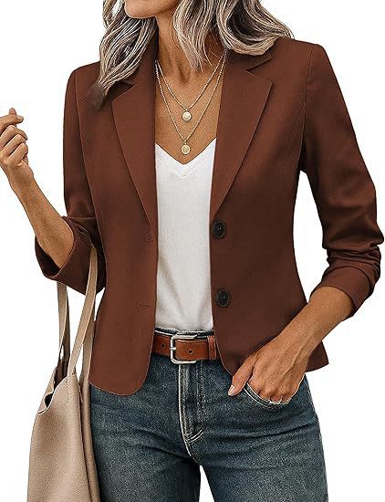 Damen nan taillierter Kurzblazer mit dekorativen Knöpfen und dreiviertelärmeln Shop Nory