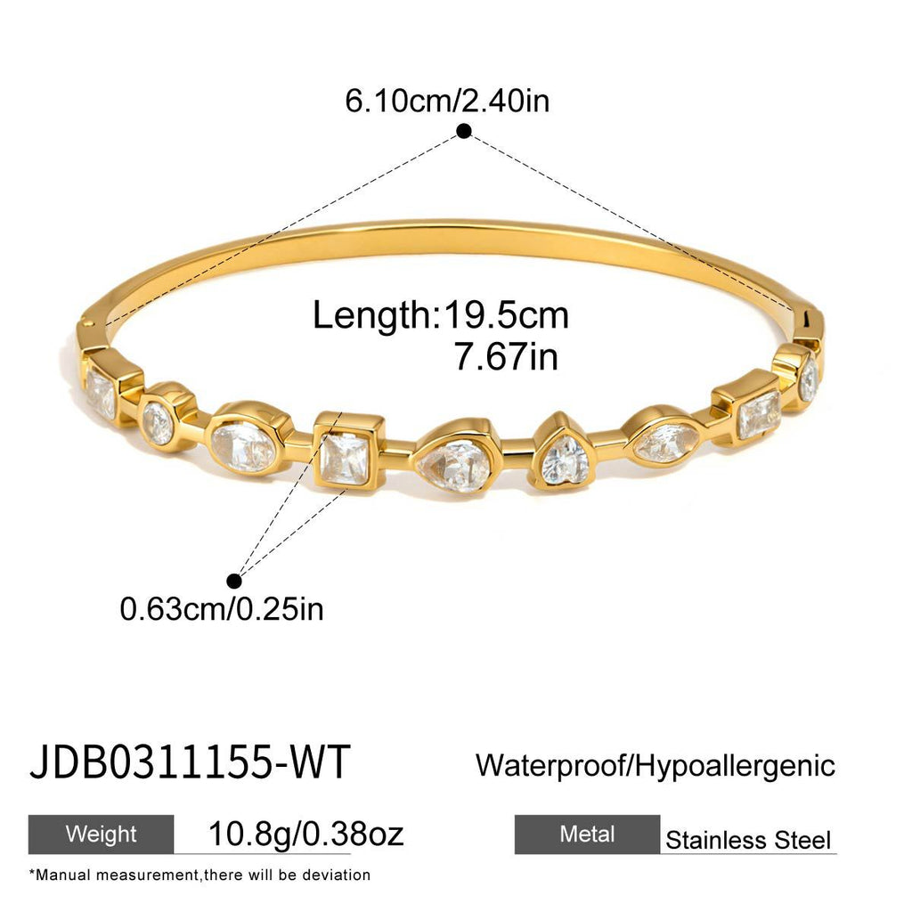 Damen elegantes Armband aus hypoallergenem Edelstahl mit bunten Natursteinen Shop Nory