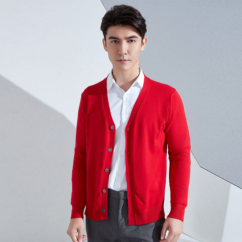 Herren Leichter Feinstrick-Cardigan mit V‑Ausschnitt und Business‑Silhouette Shop Nory