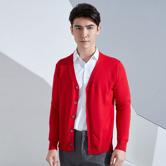 Herren Leichter Feinstrick-Cardigan mit V‑Ausschnitt und Business‑Silhouette Shop Nory