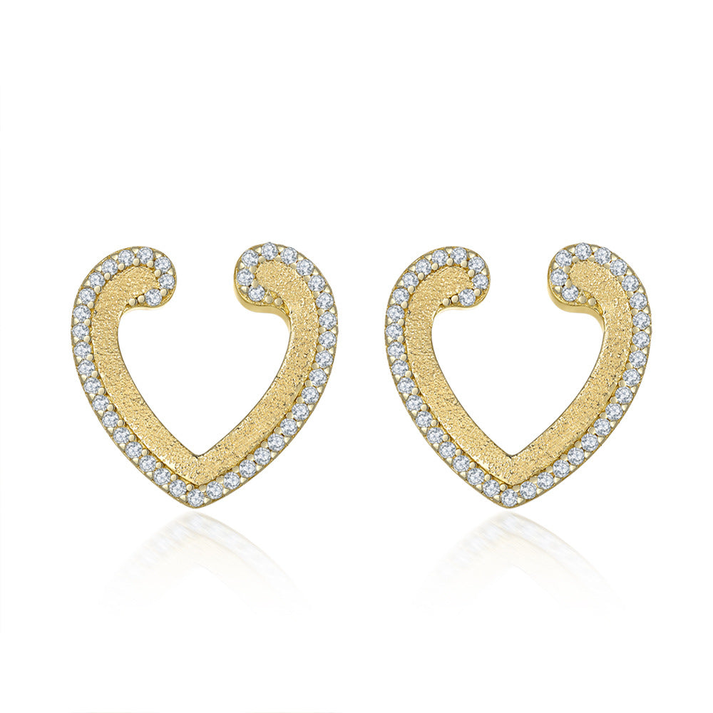 Damen Herz-Ring mit funkelnden Zirkonia und goldener Fassung Shop Nory