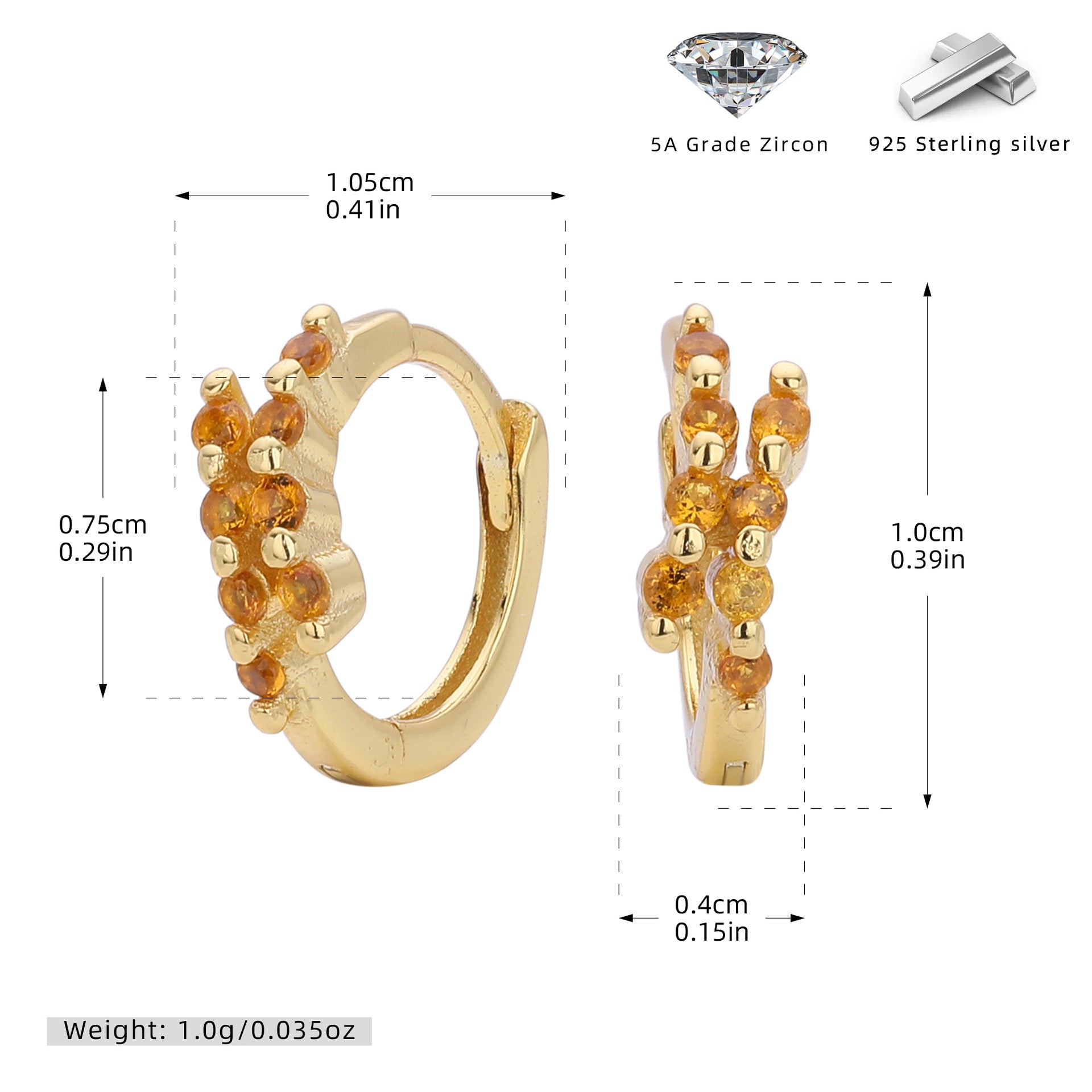 Damen Ohrstecker mit funkelnden Zirkon-Akzenten und hochwertigem 925 Sterling Silber Shop Nory