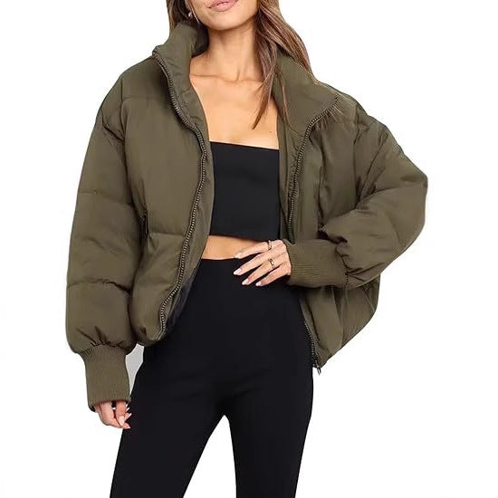 Damen Gesteppte Kurzjacke mit Stehkragen, wattierter Füllung und elastischen Bündchen Shop Nory