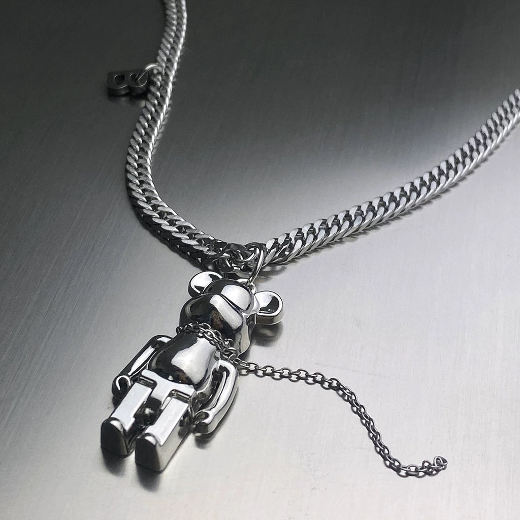 Damen Halskette mit künstlerischem Bärenanhänger und stilvollem Kettendesign Shop Nory