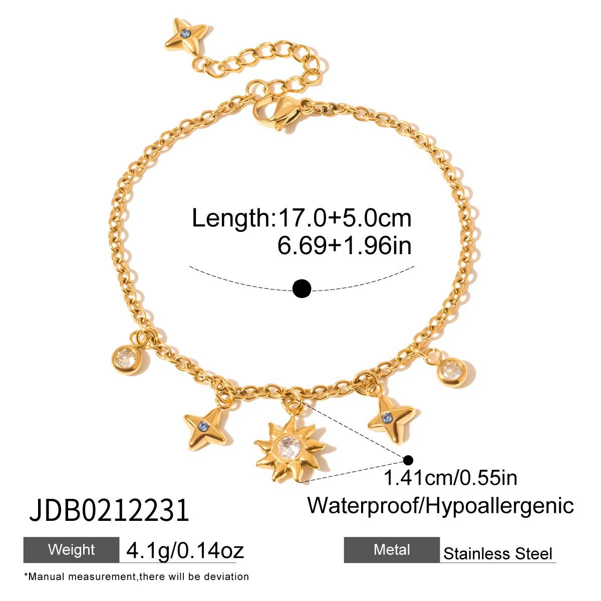 Damen modisches Armband mit funkelnden Sternen aus Edelstahl Shop Nory