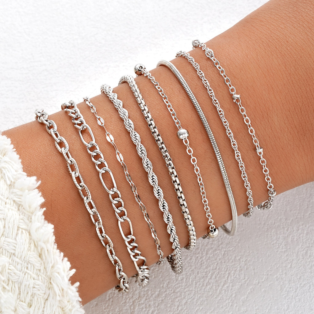 Damen Armband-Set mit filigranen und modernen Kettenstrukturen Shop Nory