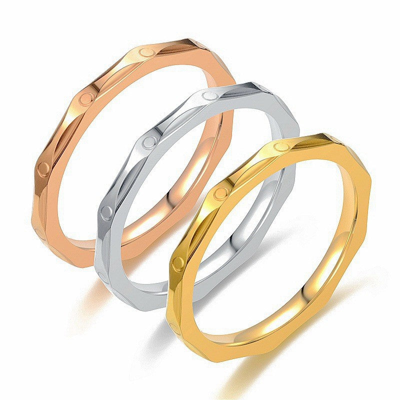 Damen Hochwertiger, facettierter Ring aus Edelstahl Shop Nory