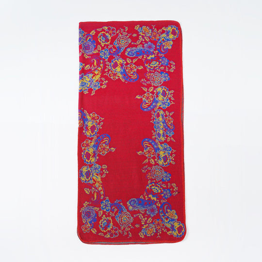Damen Jacquard-Poncho aus Wollmix mit floraler Musterung und Kettelkante Shop Nory