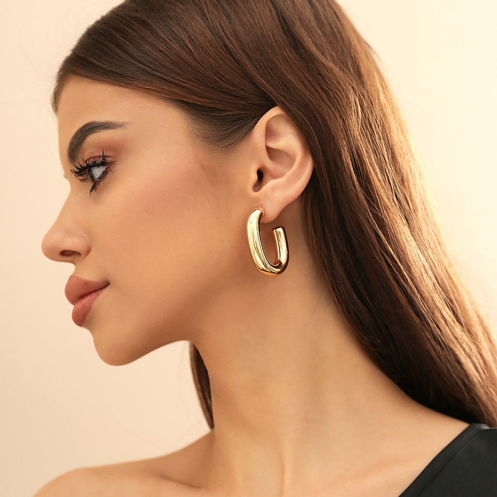 Damen Modische Statement-Ohrringe aus Metall mit Ketten-Design Shop Nory
