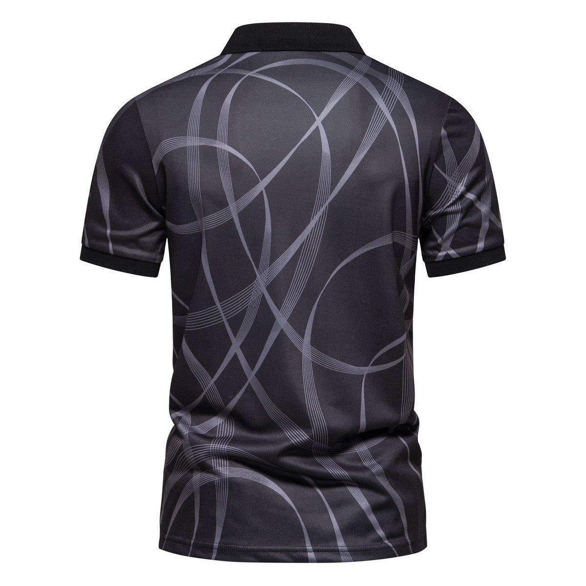 Herren Poloshirt mit modernem grafischen Muster und atmungsaktiver Textiltechnologie Shopnory