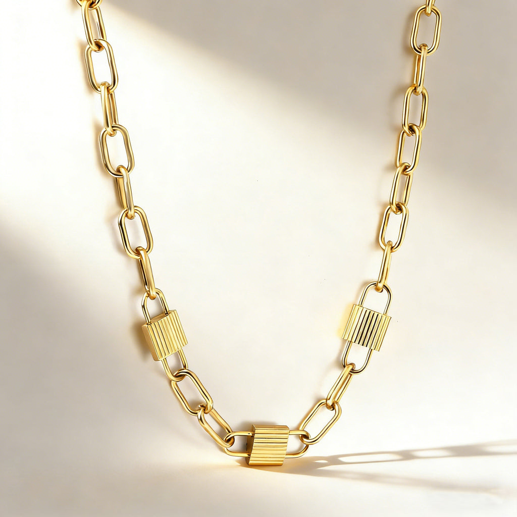 Damen elegante Halskette aus hochwertigem Edelstahl mit goldplattierter Oberfläche Shop Nory