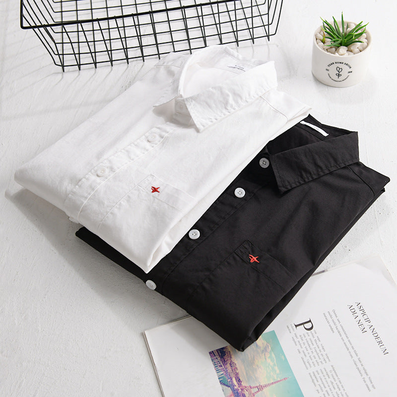 Herren Leichtes Baumwollhemd im Overshirt‑Stil mit Kentkragen, Brusttasche und dezenter Mini‑Stickerei Shop Nory