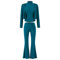 Pfauenblaues Dreiteiliges Hosen-Set