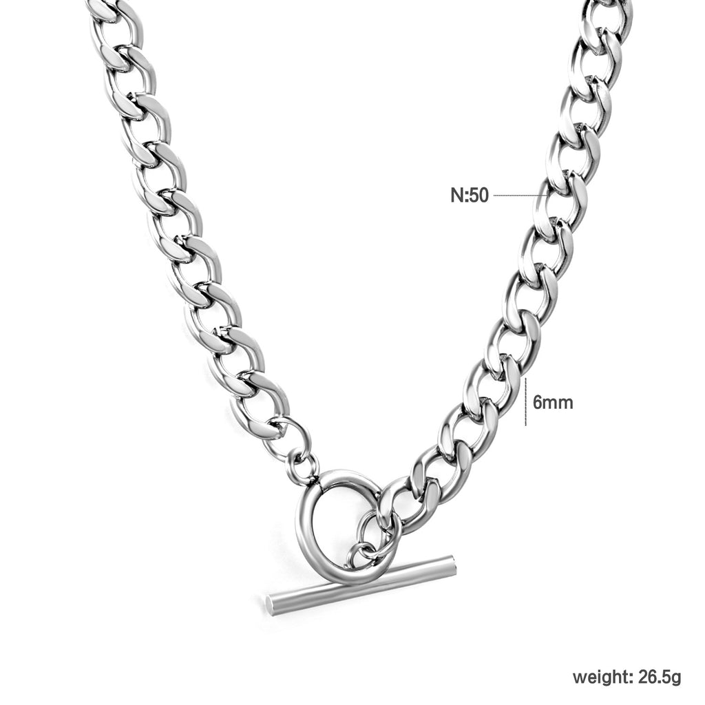 Damen Edelstahl-Halskette mit kunstvollem Kettendesign und modernen Knoten Shop Nory