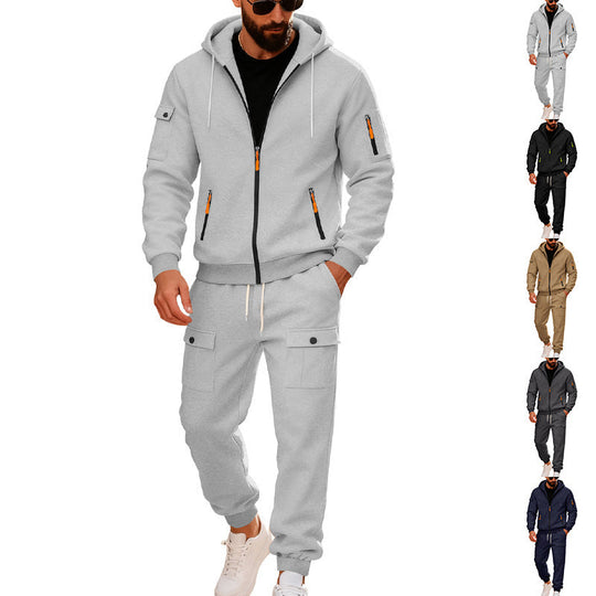 Herren Sportlicher Kapuzenanzug mit Taschen und praktischem Design