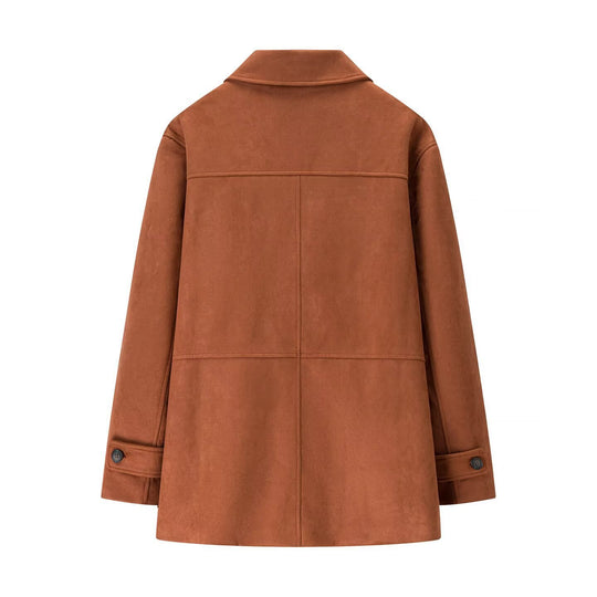 Damen Midilanger Veloursoptik-Mantel Shop Nory