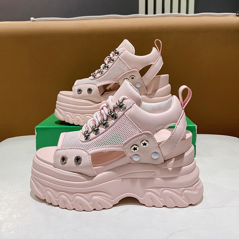 Damen Chunky Sandalen mit atmungsaktiver Mesh-Oberfläche und rutschfester Sohle