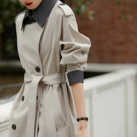 Damen Stilvolle Trenchcoat mit Taillengürtel Shop Nory