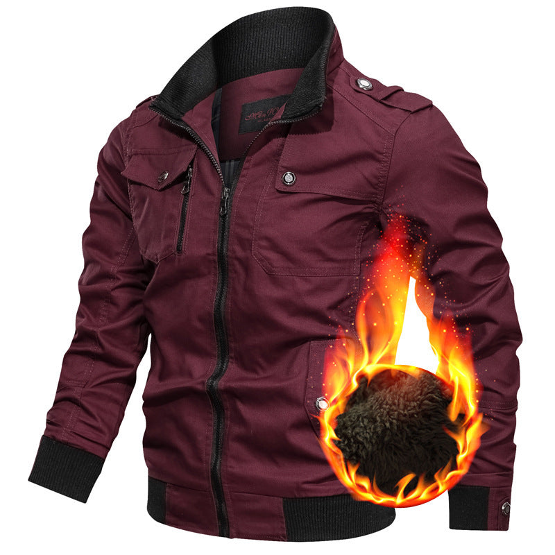 Herren Canvas-Fieldblouson mit hochabschließendem Kragen und Teddyfleece-Futter Shop Nory