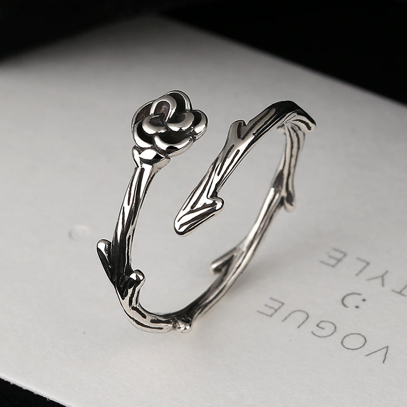Damen Ring mit floralem Design aus hochwertigem Metall Shop Nory