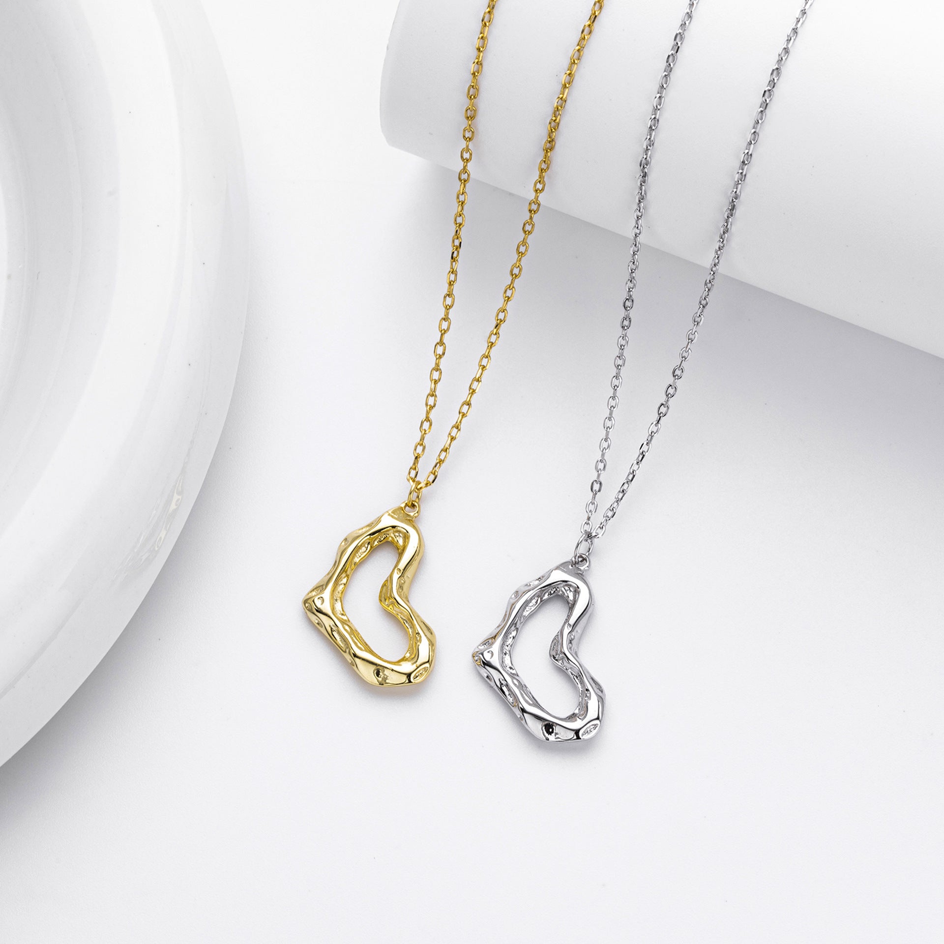 Damen Halskette mit einzigartigem Wellenanhänger aus 925 Sterling Silber Shop Nory