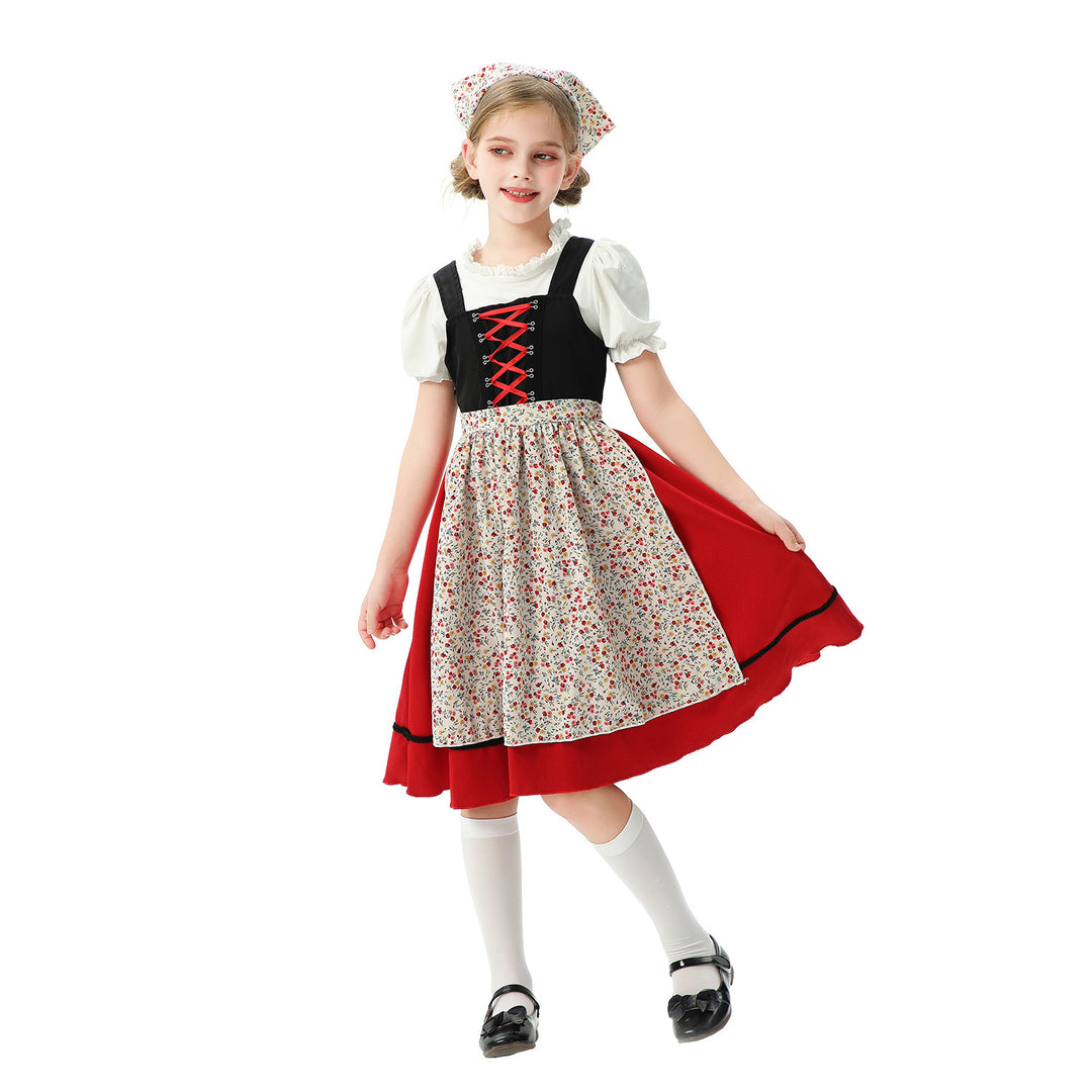 Damen nan traditionelles Kinderdirndl mit Schürze und Kopftuch Shop Nory