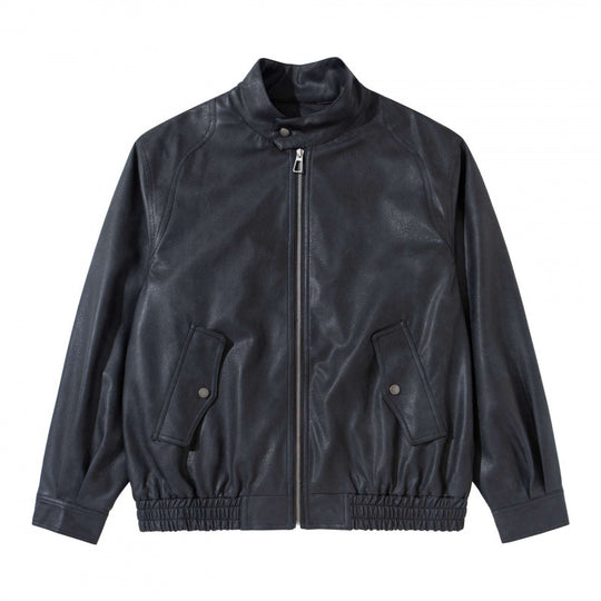 Herren Kurzblouson aus Veloursleder‑Optik mit Stehkragen, Raglanärmeln und elastischem Saum Shop Nory