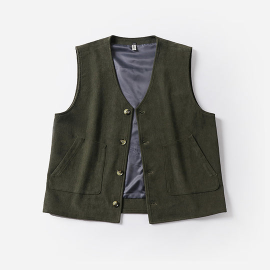 Herren Cordweste mit Satinfutter, V‑Ausschnitt und aufgesetzten Taschen Shop Nory