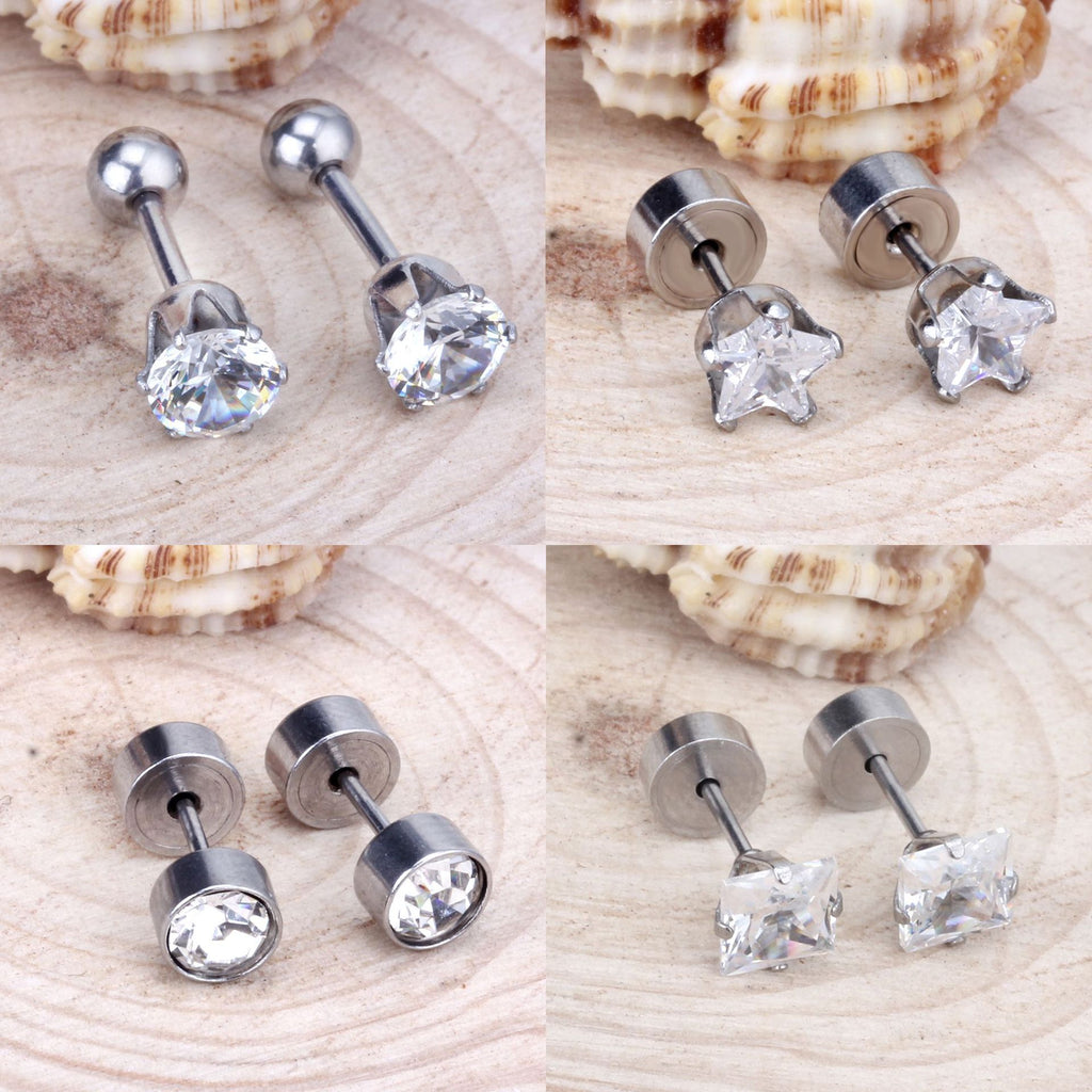 Damen Edelstahl Ohrstecker mit funkelnden Zirkonia Shop Nory