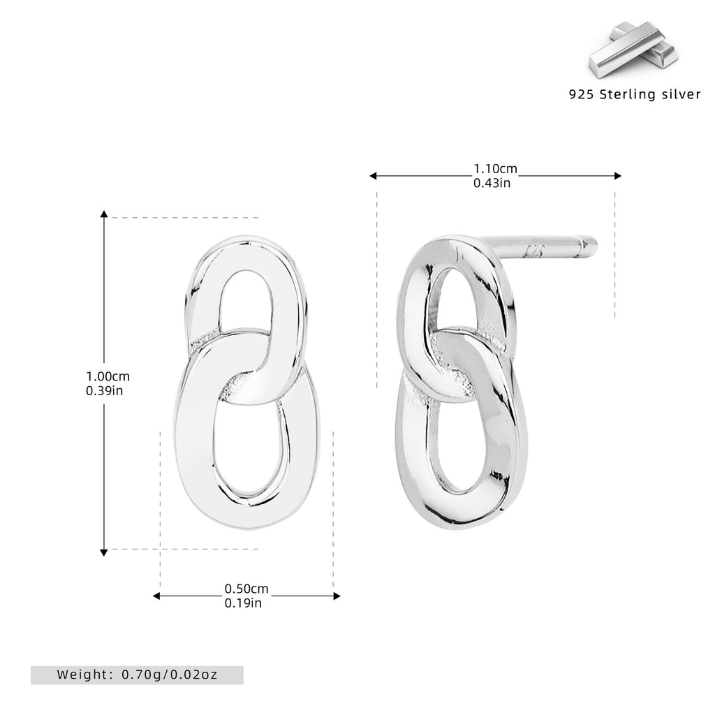 Damen Ohrstecker mit modernem Kettendesign aus hochwertigem 925 Sterling Silber Shop Nory