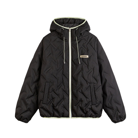 Unisex Wattierte Kapuzenjacke im Boxy-Schnitt mit kontrastkanten und elastischem Saum Shop Nory