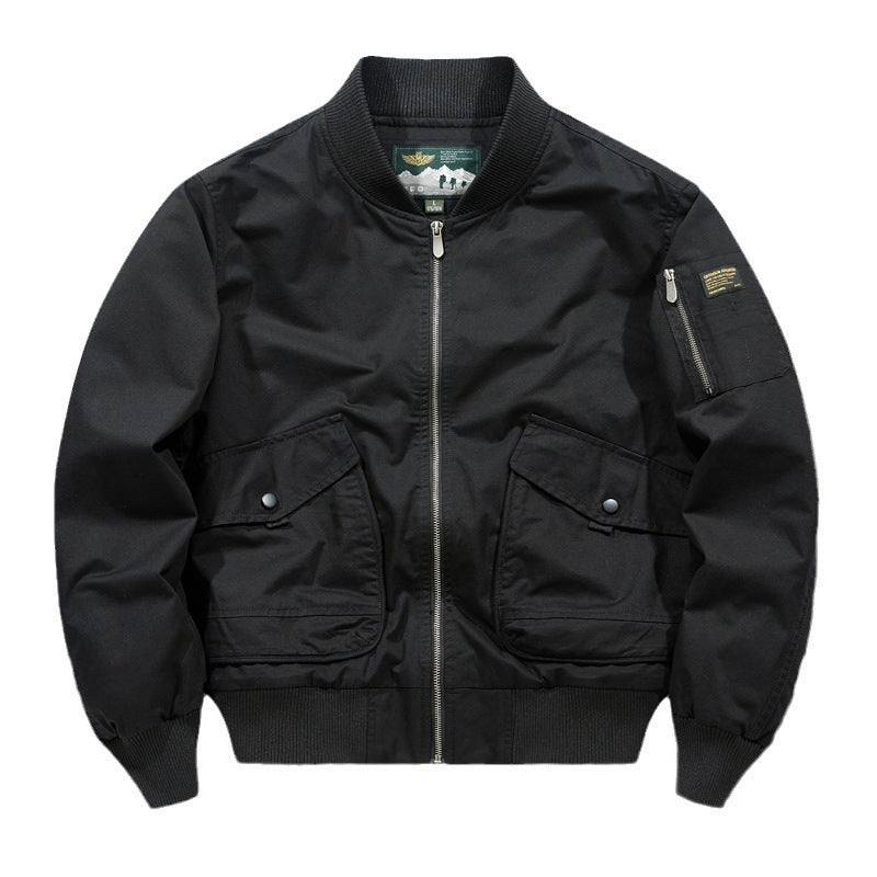 Herren Pilot‑Bomberjacke im Urban‑Utility‑Stil mit großen Klapp‑Pattentaschen und Ärmel‑Reißverschlusstasche Shop Nory