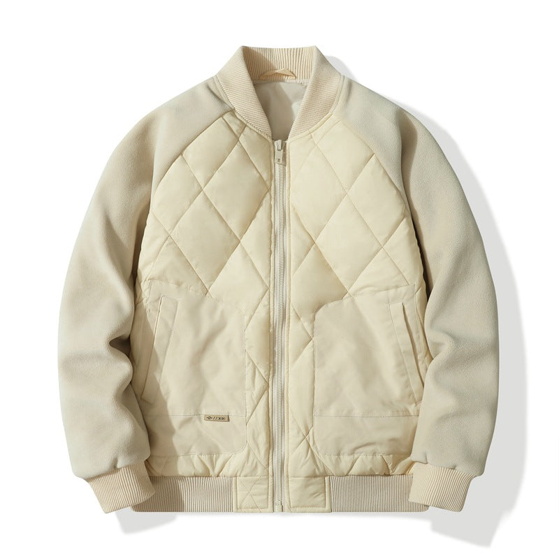 Herren Quiltgefütterte Bomberjacke mit Fleeceärmeln und Utility-Taschen Shop Nory