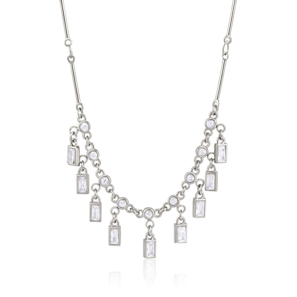 Damen modische Halskette mit hängenden Zirkonia-Elementen Shop Nory