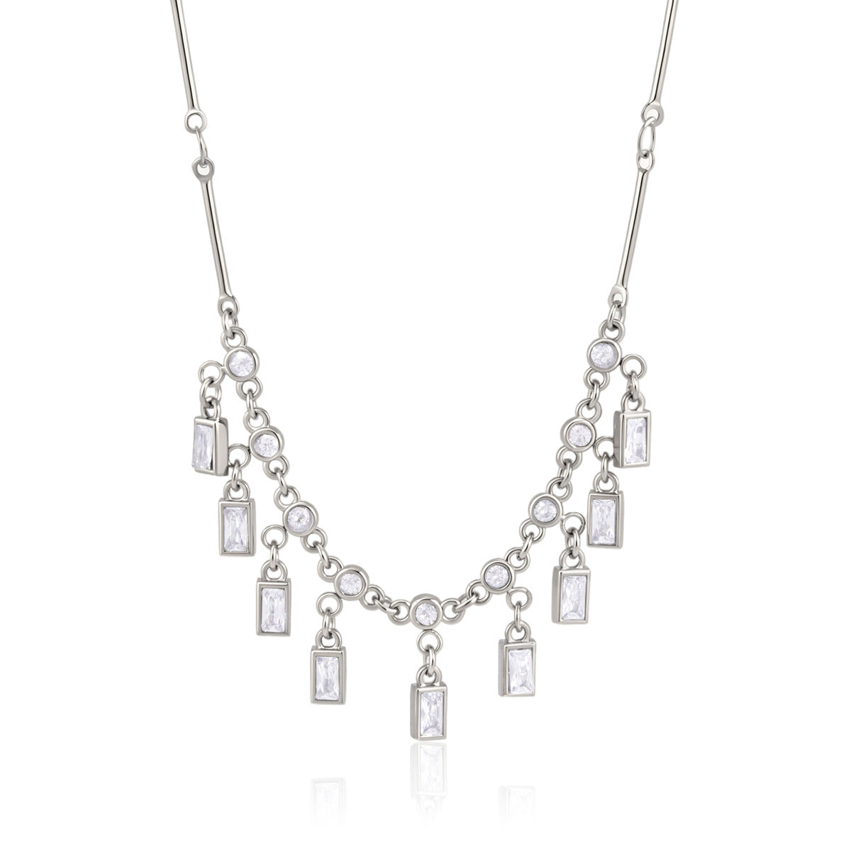 Damen modische Halskette mit hängenden Zirkonia-Elementen Shop Nory