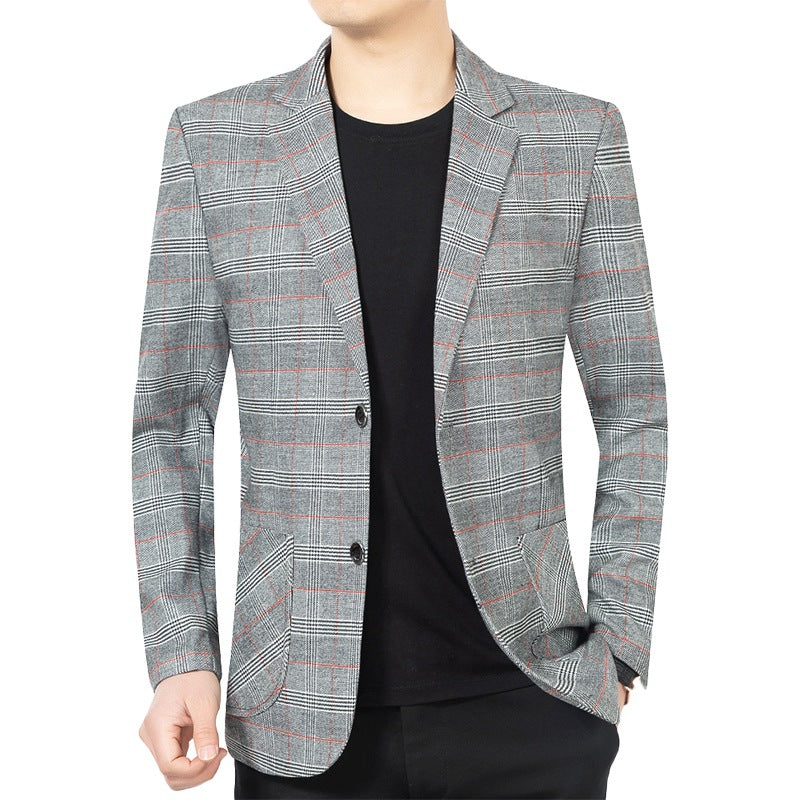 Herren Schmalgeschnittenes kariertes Glencheck-Sakko mit dezentem Overcheck-Optik Shop Nory